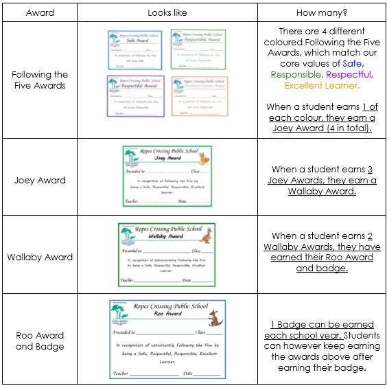 a table showing how students earn their PBL badge